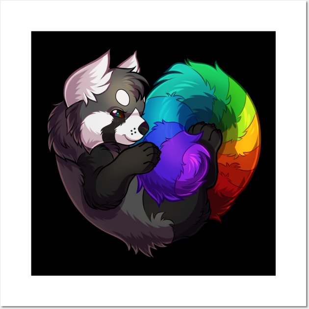 Rainbow Panda Wall Art by KaceyMeg